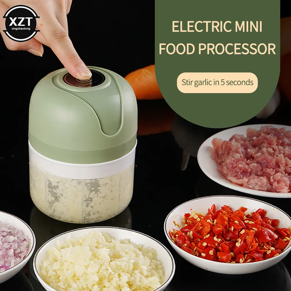 Fruit Vegetable Tools Electric Mini Garlic Chopper USB Meat Grinder Garlic Masher Machine Sturdy Durable Crushed Ginger Vegetable Crusher Kitchenware 230714