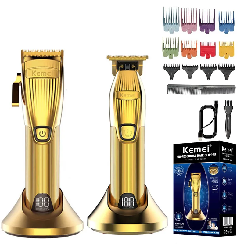 شعر تقليم الشعر Kemei Professional Men's Hairmer Trimmer Electric Trimmer Trimmer Reclable Trimmer Set 230715