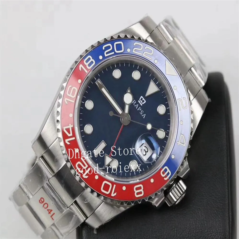 Relógios para homens Automático Cal 3285 Relógio Meteorito Preto Azul Vermelho Mostrador Cerâmico Bezel GM Factory Mens 904L Aço Gmt 126719 Eta Sap186O