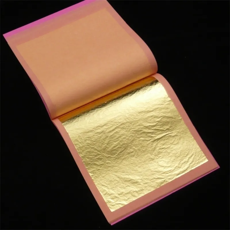 Packaging Paper high quality 25 pieces per booklet 8x8cm genuine 23K gold leaf Pure Gold Foil 230714