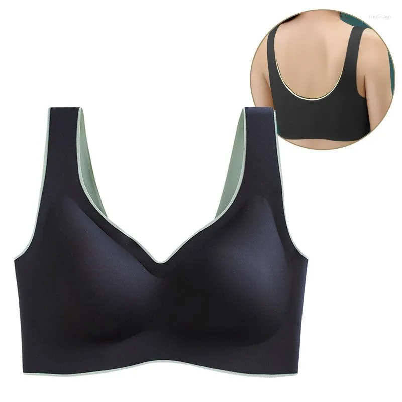 Vestes de course Soutien-gorge confortable grande taille Latex Push Up Sports Respirant Soutiens-gorge sans couture pour femmes Confort Refroidissement Rassemble Coussin antichoc