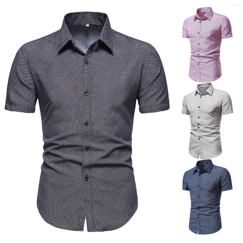 Men's T Shirts Shirt Large Men Fashion Spring And Summer Casual Short Sleeved Lapel Printed Button Down Dress Colla