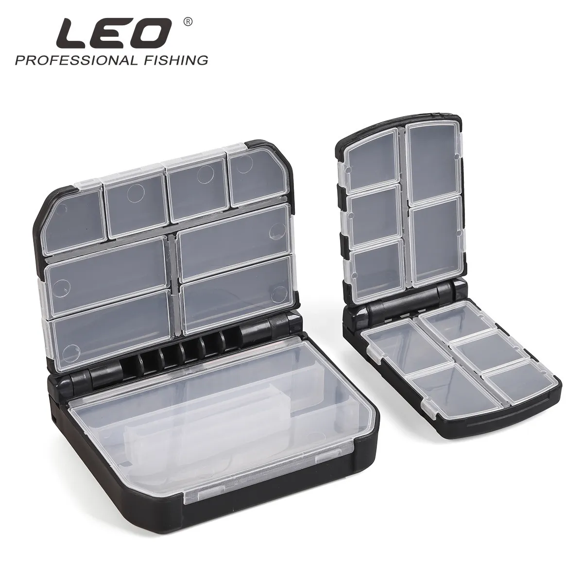 Fishing Accessories Leo Semi-automatic Opening and Closing Accessories Box 28054 Fishing Hook Bite Lead Tool Pin Box Fishing Gear Pesca Small Large 230715