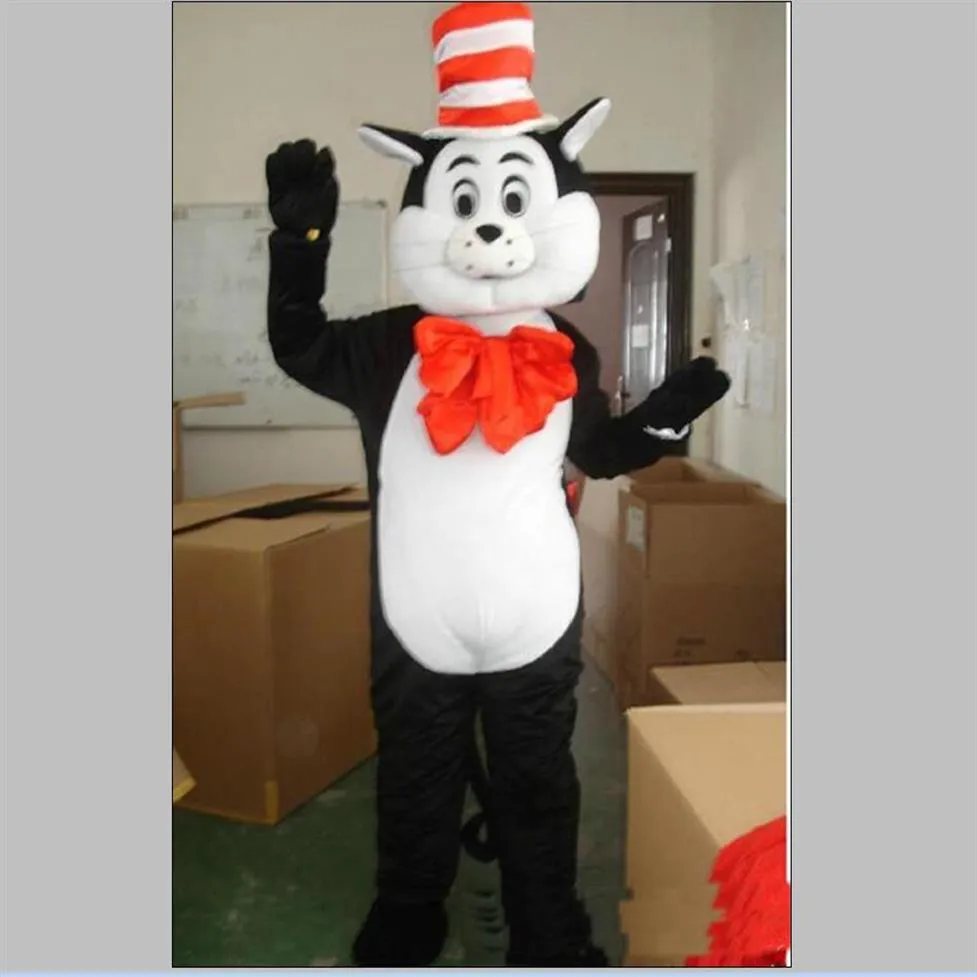 2019 usine Costume de mascotte de chat noir Costume de personnage de dessin animé Mascottes de chat animal Vêtements de dessin animé Taille adulte Christmas252d