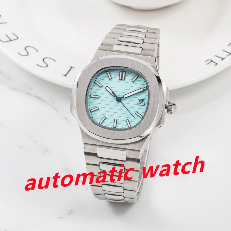 Montre étanche automatique 41mm montres automatiques 5811 bracelet en argent bleu inoxydable mens mécanique montre de luxe montre-bracelet