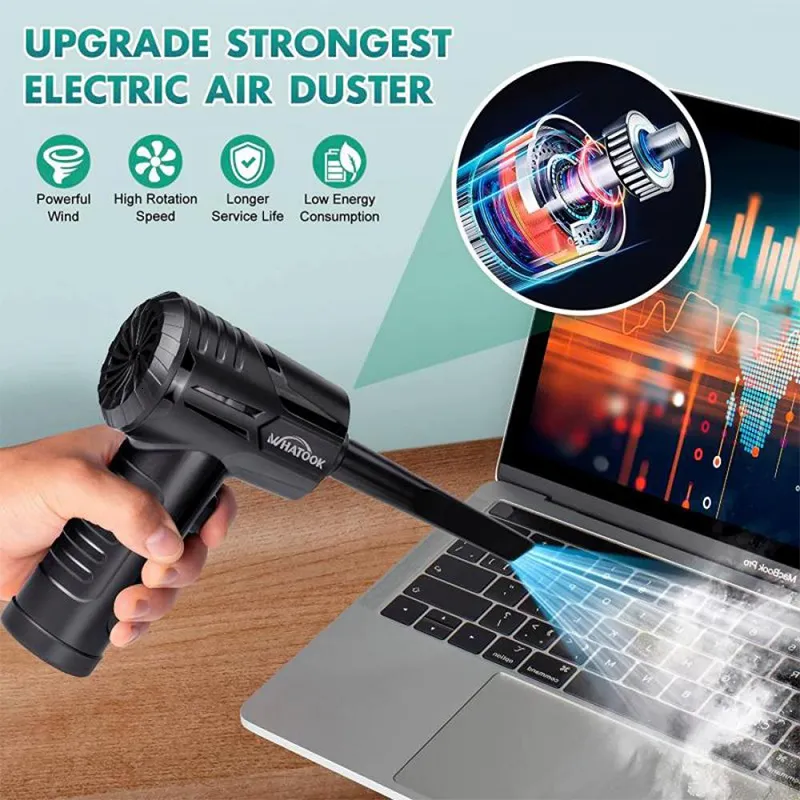 Soffiatore Aria Compressa Elettrico MECO Senza Fili - Per Pulizia PC, Auto E Casa, 100000 RPM - Foto 9
