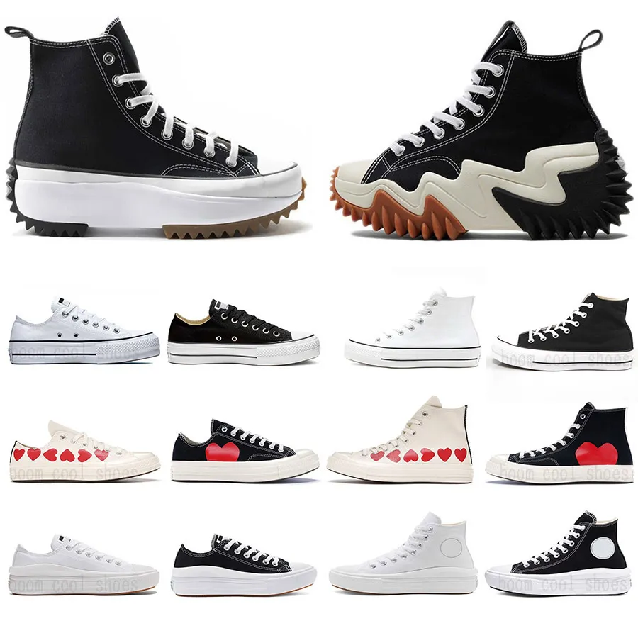 Designer Sneakers Converse Scarpe di tela Uomo Donna Piattaforma Fondo spesso Scarpe casual per occhi Primavera e autunno Classico Triplo Nero Bianco Movimento confortevole