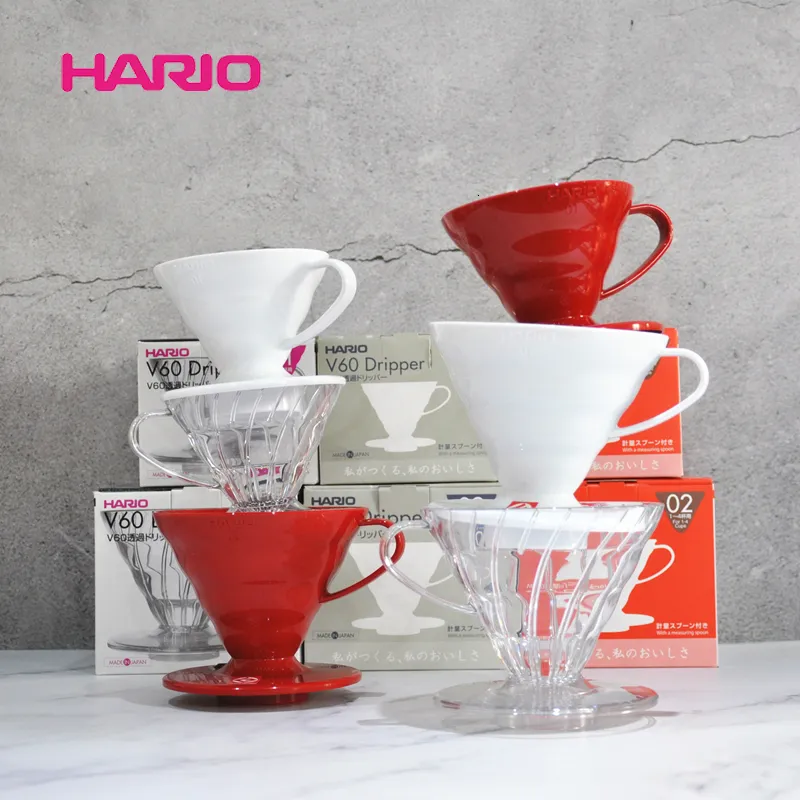 Conjuntos de utensílios de café Japão Hario copo de filtro V60 gotejamento de resina punção de mão café VD 01 02 ferramenta 230714