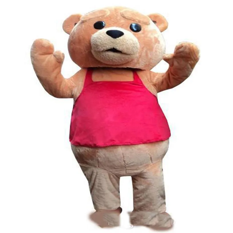 2018 Högkvalitativ Eddy Bear av Ted Adult Size Halloween Cartoon Mascot Costume Fancy Dress266x
