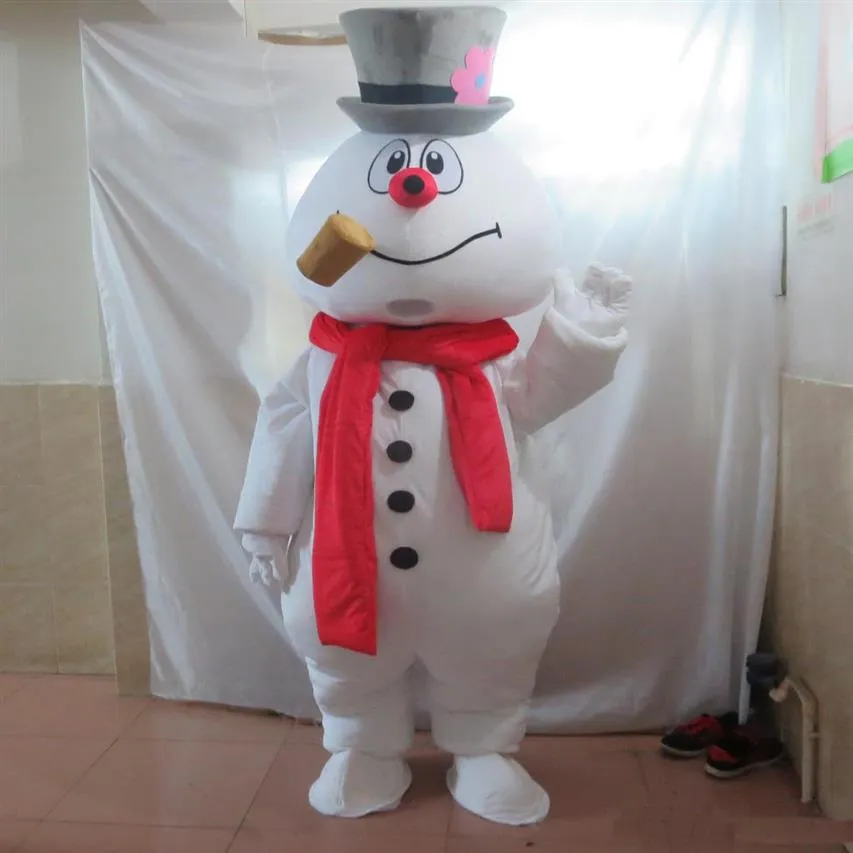 2018 Haute qualité la tête givrée le costume de mascotte de bonhomme de neige adulte givré le costume de bonhomme de neige3042