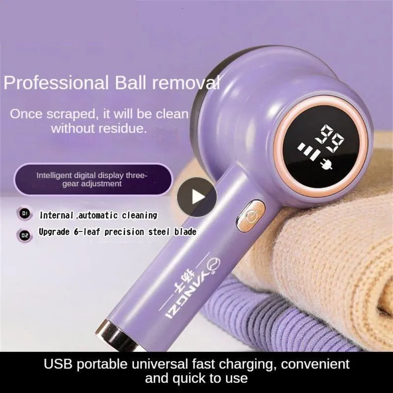 Luddborttagare Intelligent Digital Display Hair Ball Trimmer Shaver Handheld Protective Device Spools Borttagning Laddningsbar Electric 230714