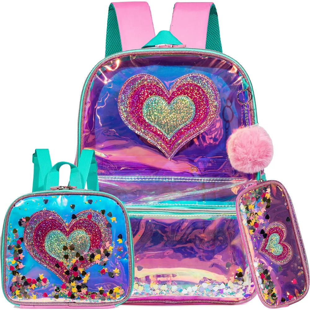 Zaini Bikab School Bag 3-in-1 Borsa per bambini Borsa da scuola per ragazze 16 "Set di borse per ragazze Borsa per bambini impermeabile 230714