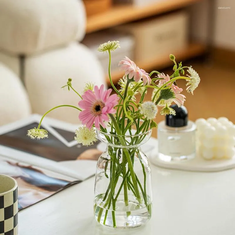 Vases Glass Flower Vase For Nordic Style Home Decor Desktop Terrarium Table Ornaments Dried Plant