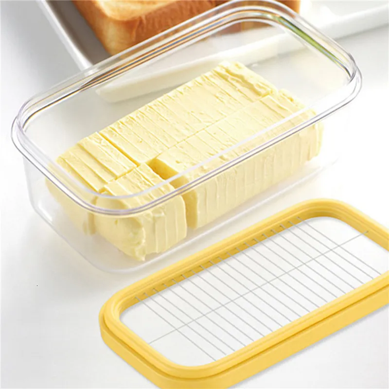 Ostverktyg Rostfritt stål Abs Butter Cutter Box Slicers Case Knife Gadget Dough Plane Grater Slicing Board Set Kitchen Tool 230714