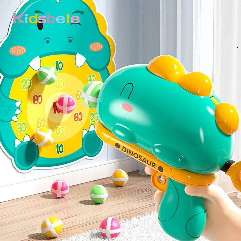 Gioco con la sabbia Divertimento con l'acqua Dinosauro Palla appiccicosa Lancio del giocattolo Set Tiro con la pistola Freccette Bersaglio Proiettile morbido Gioco per interni all'aperto Ragazza Ragazzo Regalo di compleanno 230714