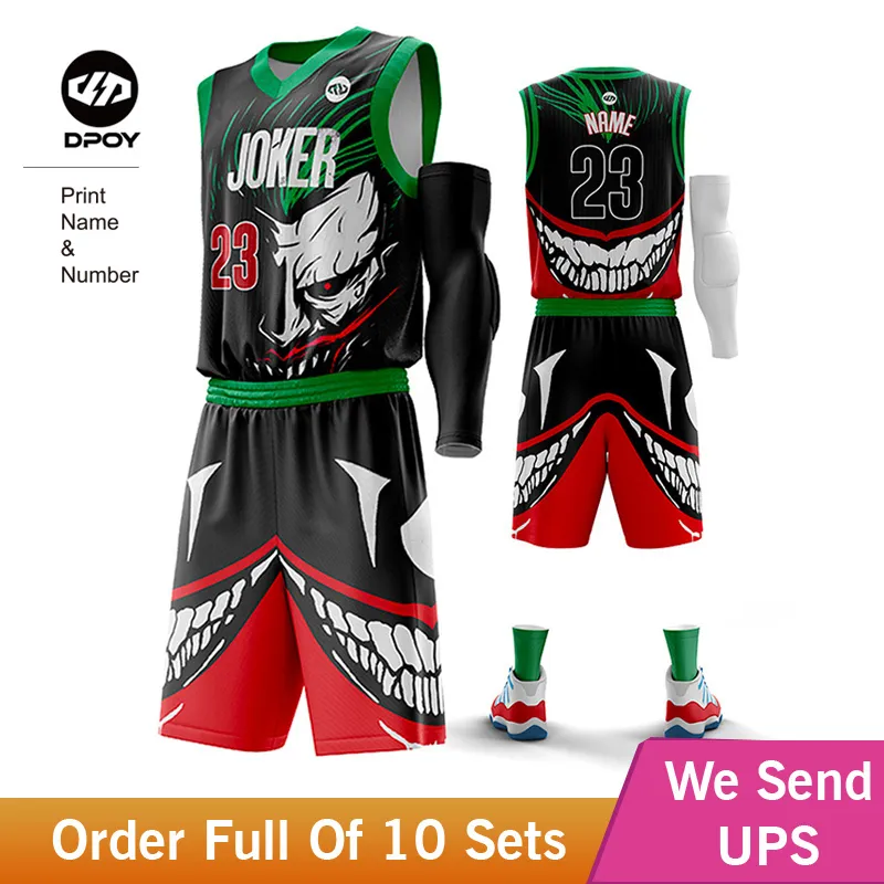 Outros artigos esportivos Joker Vest camisa de basquete Outfit engraçado Cartoon Sportswear Personalizado para uniformes esportivos de equipe Treinamento masculino kid dpoy Marca 230715