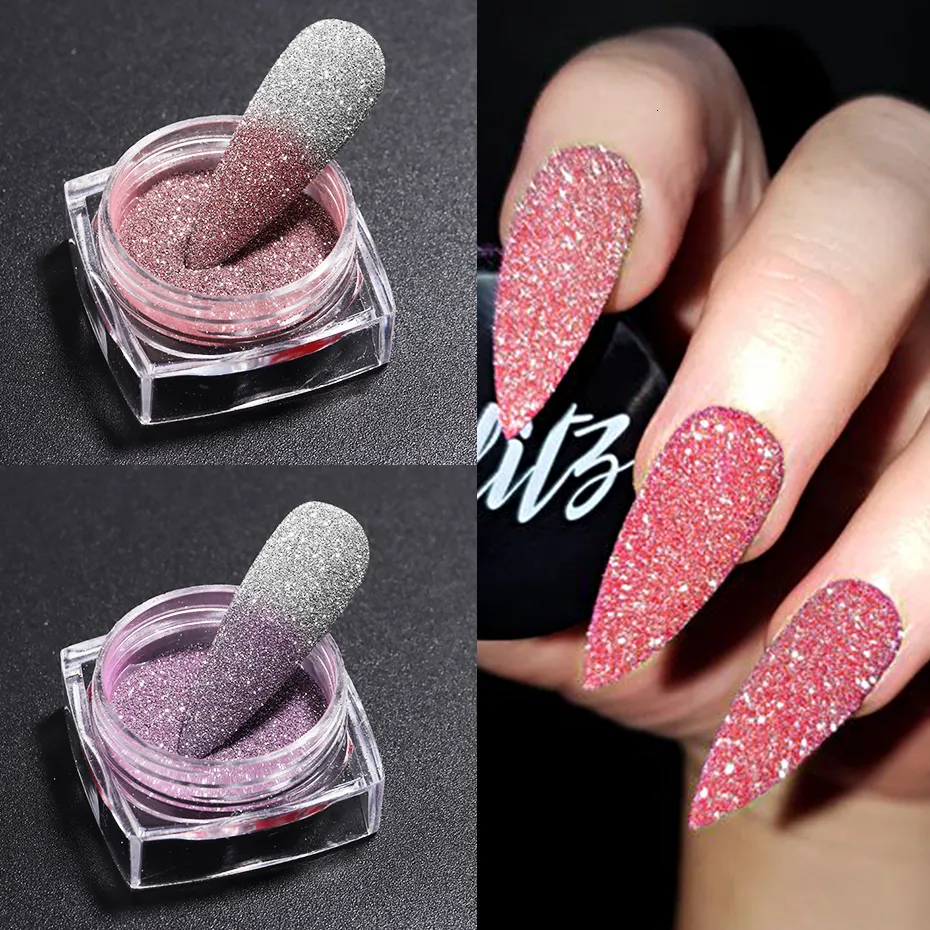 Nail Glitter Reflective Flash Temperature Changing Powder Sugar Sand Effect Chrome Disco Diamond Pigment Sequins Decora LEWBF 230714