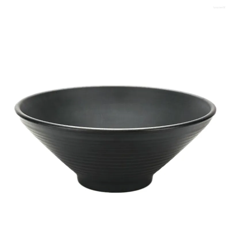 Dinnerware Sets Black Flatware Cup Bowl Useful Porridge Cereals Practical Ramen Smooth Breakfast Anti-drop Storage Melamine