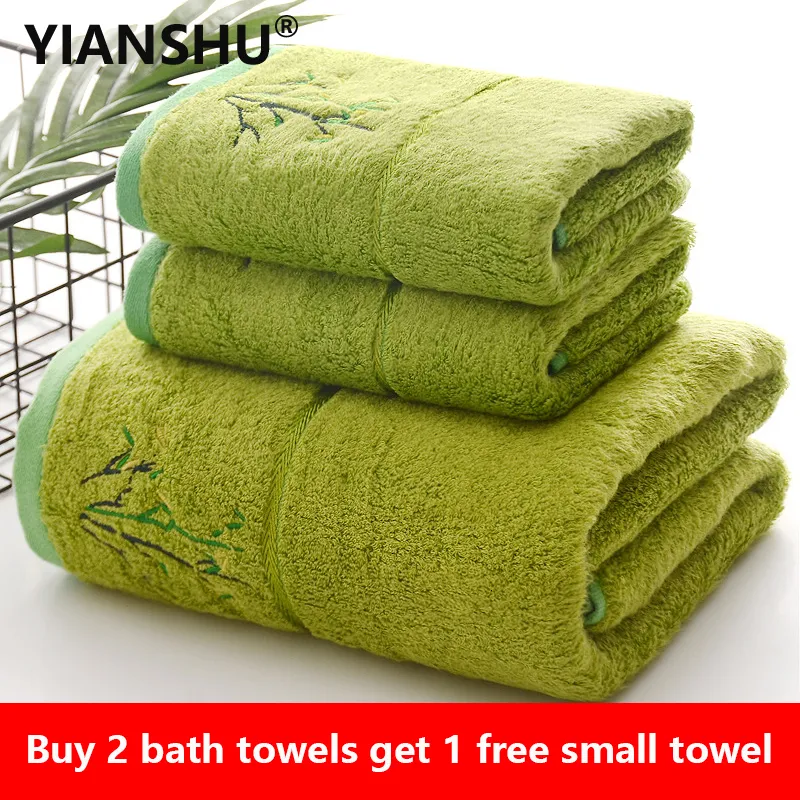 Juego de toallas de fibra de bambú bordadas para baño súper absorbente de alta calidad para adultos Compre 2 toallas y obtenga 1 mano gratis 230714
