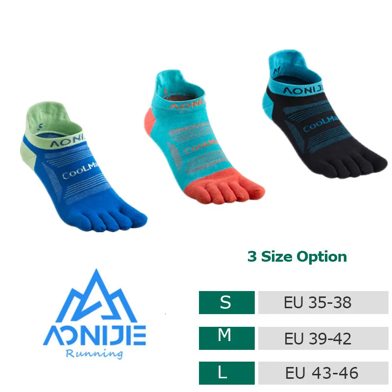 الجوارب الرياضية 3 أزواج Toe Aonijie Run خفيفة الوزن لا عرض خمسة أصابع يركض كرة القدم كرة السلة اليوغا Sock Men Women Marathon Race 230715