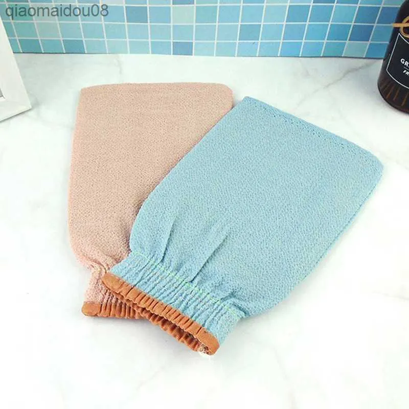 1PCS na prysznic Rękawiczki kąpielowe Rzorowany kolor złuszczający łazienka dostarcza w stylu koreańsko -wiskose/bawełna poliestru L230704