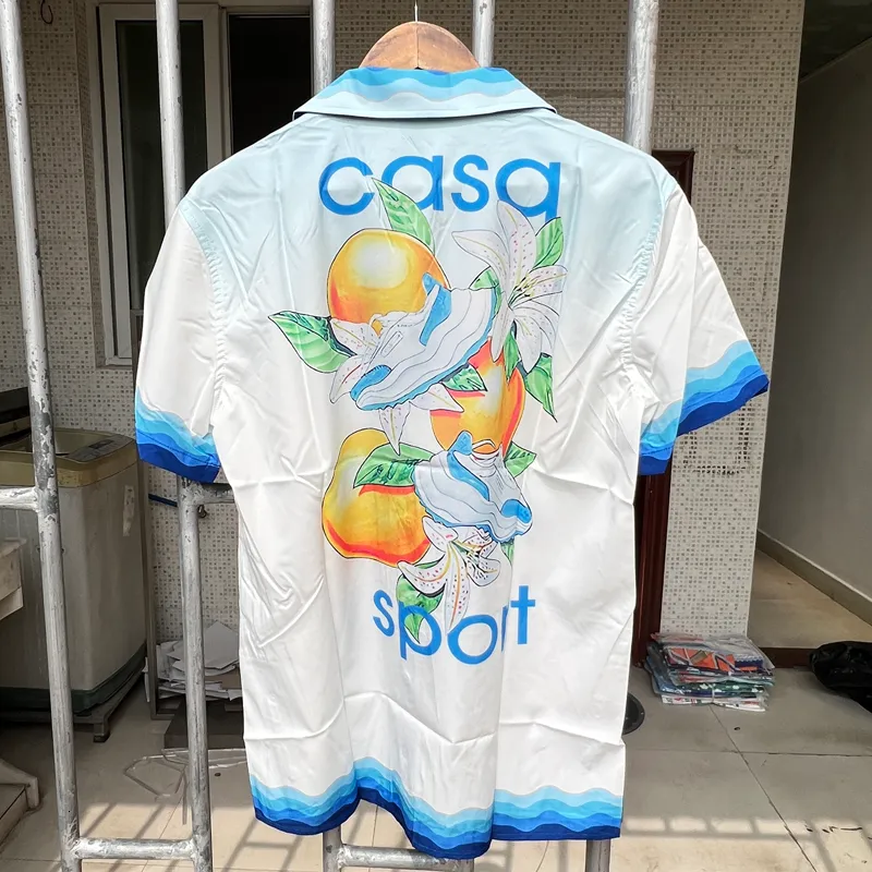 Mens Casual Shirts Printing Casa Summer Clothes for Men Casablanca Short Sleeve Shirt Real Picture Sport Tops 230714