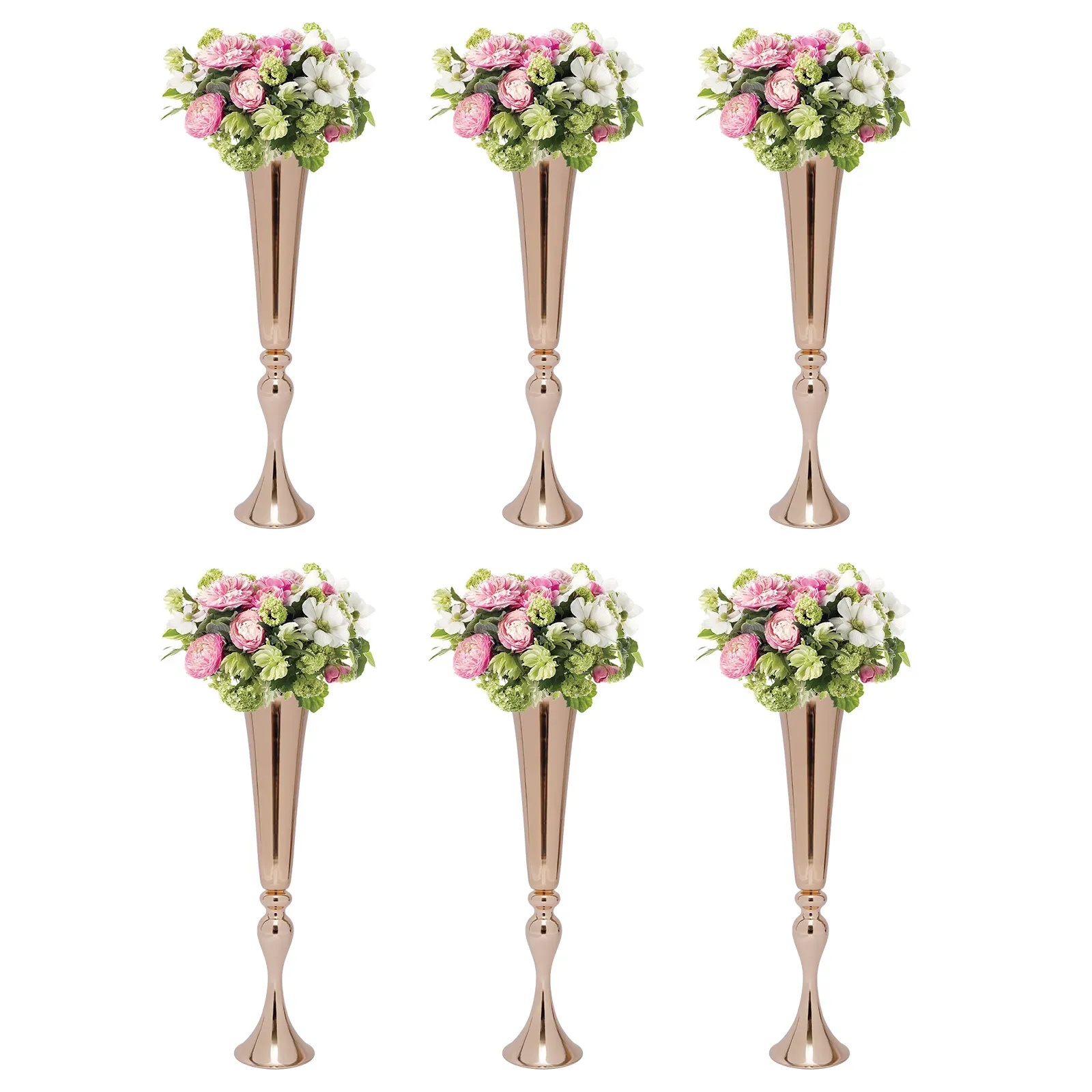 décoration mariage trompette en métal vases bureau trompette en métal centres de table vase zone d'accueil guide routier porte-fleurs hauteur accessoires de mariage