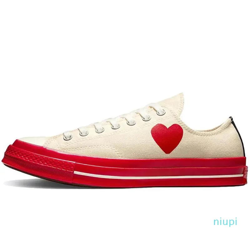 designer Canvas Red heart peeps chaussures de course femmes hommes chaussures de skateboard Play Bright Black low PLAY Red Midsole Play Multi Heart Green