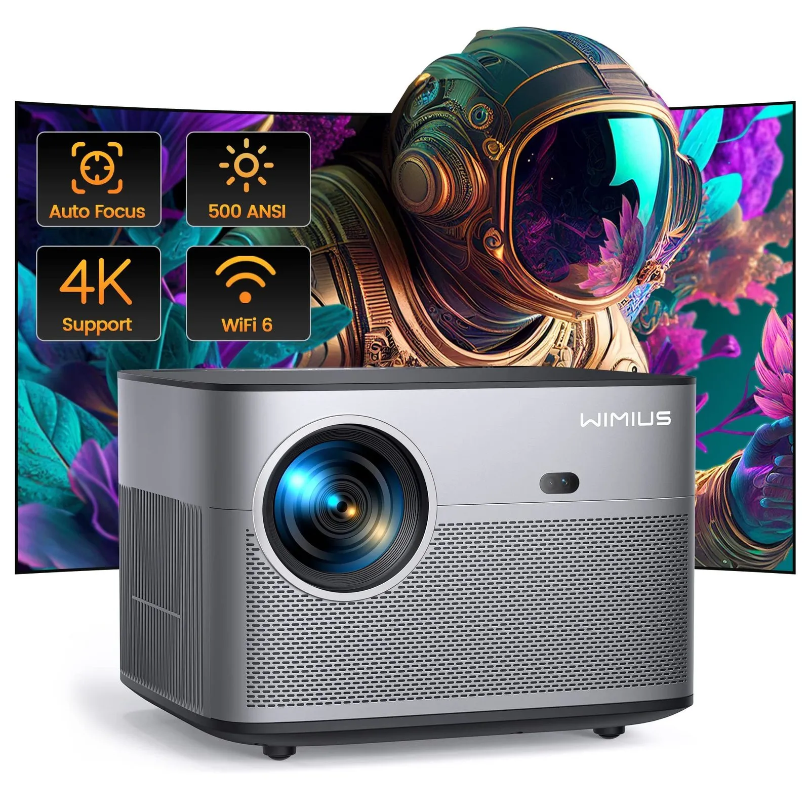 기타 전자 제품 Wimius Projector Native 1080p Full HD 4K 지원 500 ANSI 15000L WiFi 6 Bluetooth Auto Foccekeystone Outdoor Movie Proyector 230715