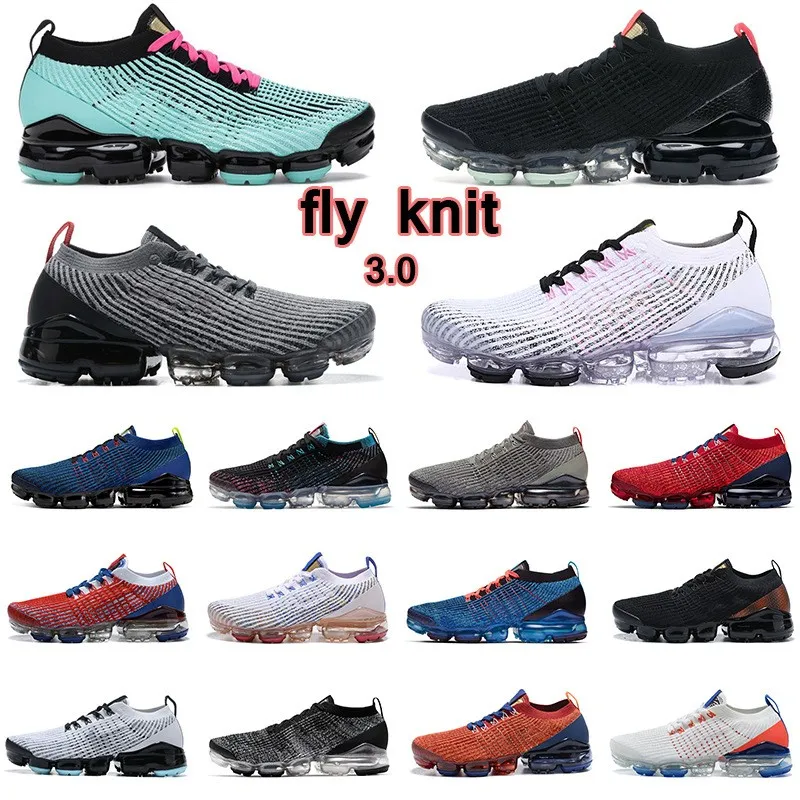 Fatos de treino masculinos 2019 Vapores 3.0 Usa Mens Be True Oreo Sapatos casuais Fly Knit Ferro Cinza Azul Vermelho Chaussures Designer Air Tênis Tamanho 36-45