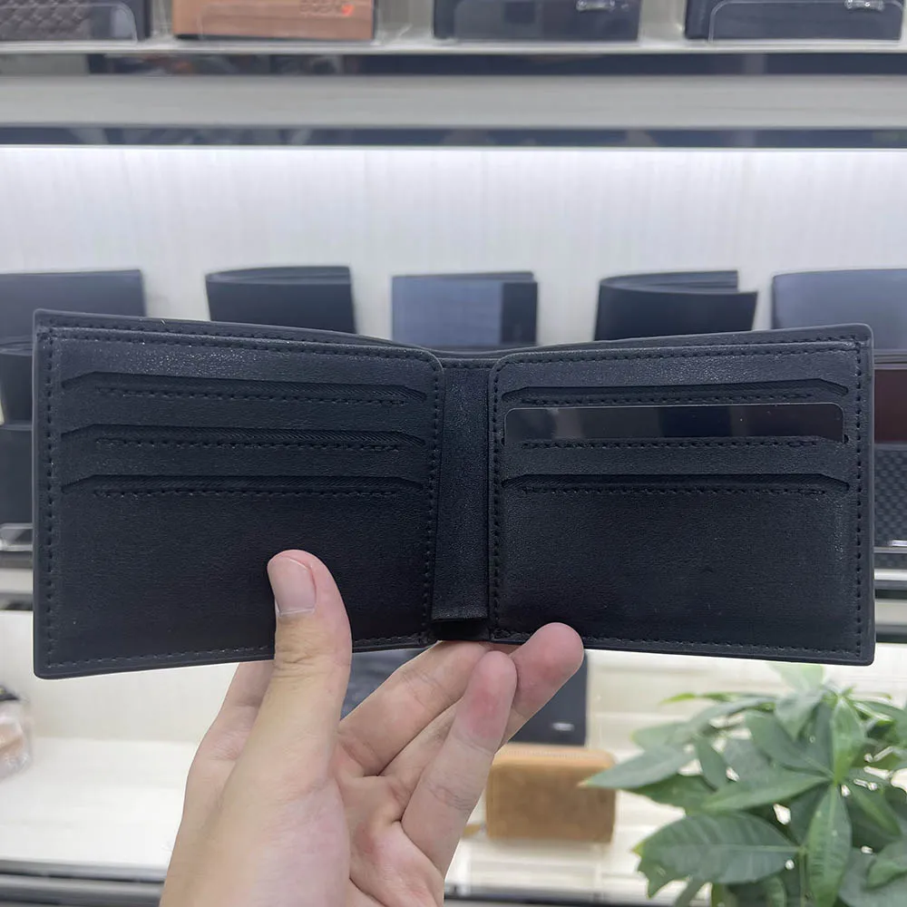Wysokiej jakości skórzane portfele luksusowy projektant męskiej torebki moda moda karta kredytowa mini portfela karta kredytowa moneta kieszonkowa składana pudełko Podarowane pudełko