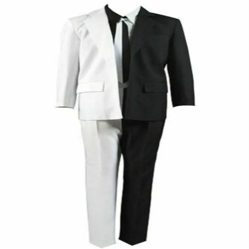Batman Two-Face Harvey Dent Cosplay Kostüm Krawatte Jacke Schwarz Weiß Anzug Outfit257P