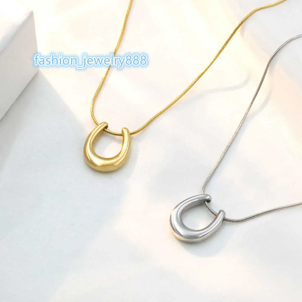 Струны Strings Jewelry INS Стиль стиль u-образный титановый стальное колье для женской легкой роскошной ниша из 18 тыс. Золотая подвесная подвесная подвеска