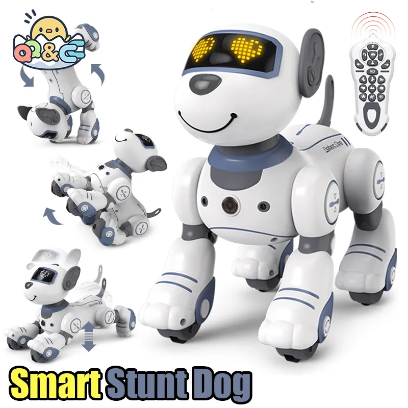 RC Robot Funny RC Robot Electronic Dog Stunt Puppy Voice Command Programmable Touch-sense Music Song Robots Dogs for Children's Toys Kids 230714