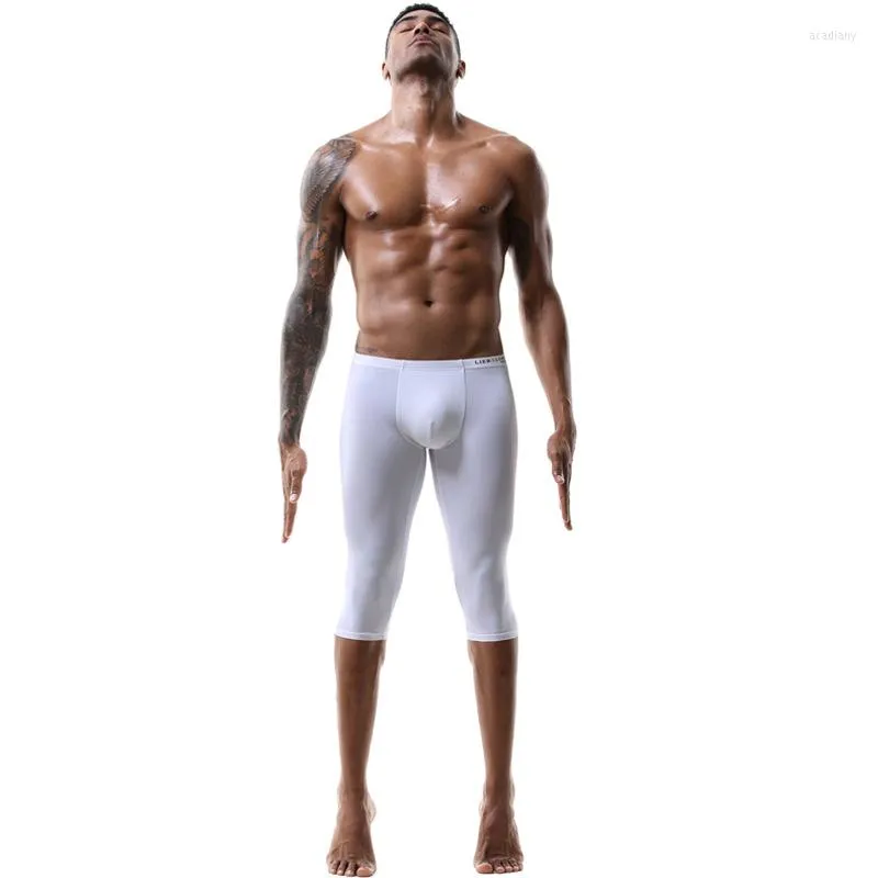 Miną lodowe jedwabne męskie bieliznę długie bokery rozszerzone spodnie kolanowe spodnie