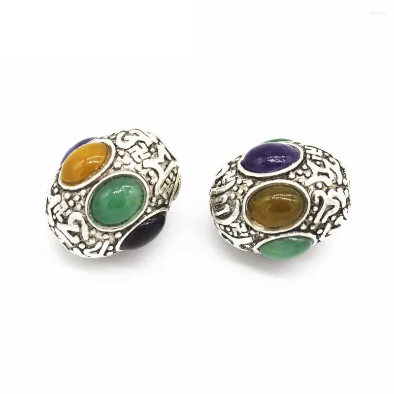 Perles 1 pièces 22 26mm 18 22mm alliage de métal couleur argent tibétain haute qualité ovale bijoux à bricoler soi-même accessoires