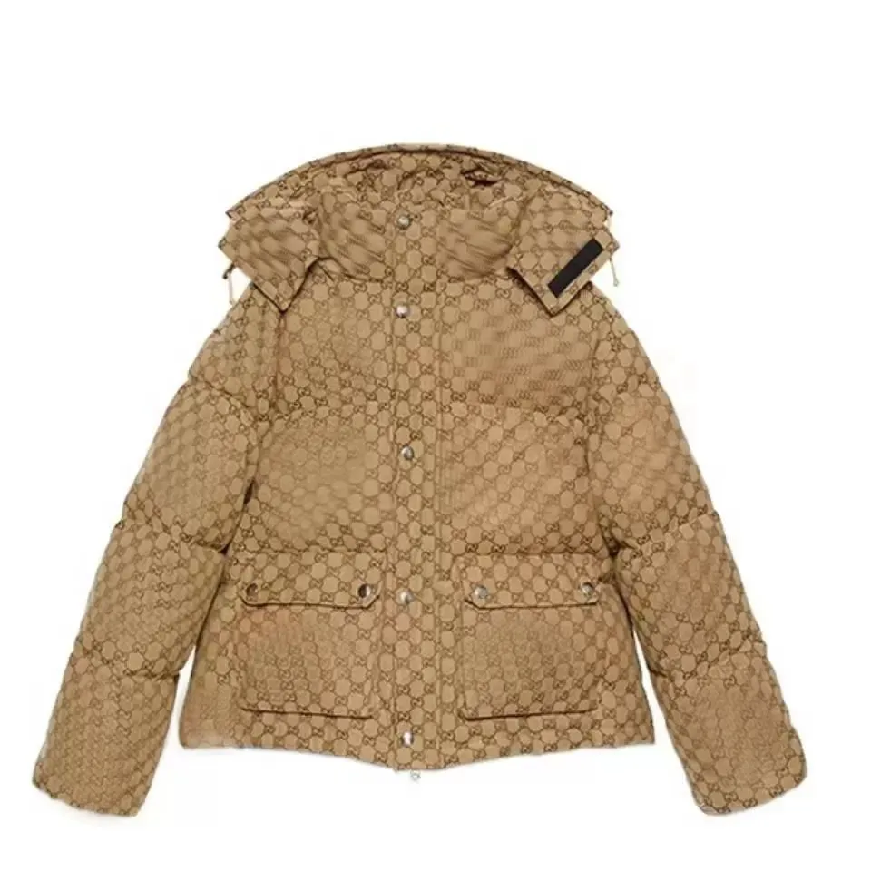 Męskie kurtki Parka Women luksusowa czarna kurtka puffer premium swobodne na świeżym powietrzu zimowe ciepło zagęszczony błyskawice Khaki brązowe