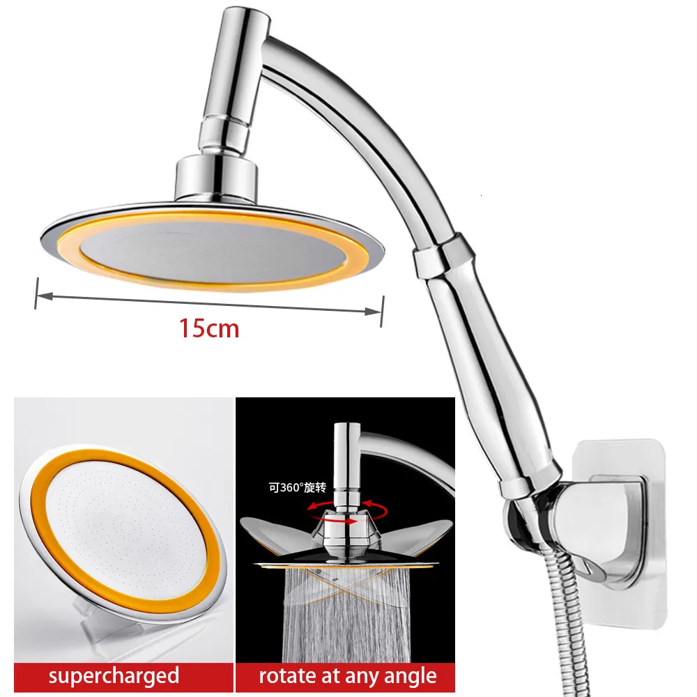 Other Faucets Showers Accs 6 Inch High Pressure 360 Adjustable Large Round Big Rainfall Sprayer Bathroom Hand Held Shower Head Accessories Faucet Spa 230714