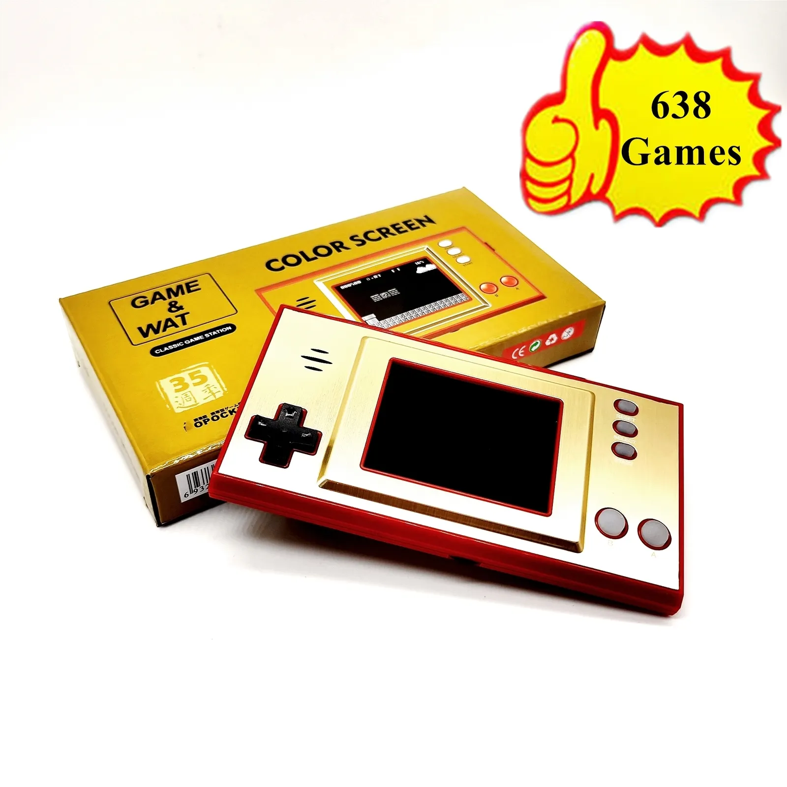 Lettori di giochi portatili GB-35 Mini console di gioco portatile retrò Lettore di giochi portatile per giochi Nes con 638 giochi AV Out Regalo ricaricabile per bambini 230715