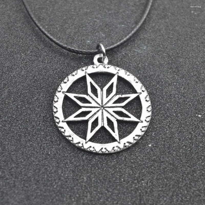 Pendant Necklaces Nostalgia Alatyr Shield Slavic Amulet Round Pendants Witch Jewelry Making