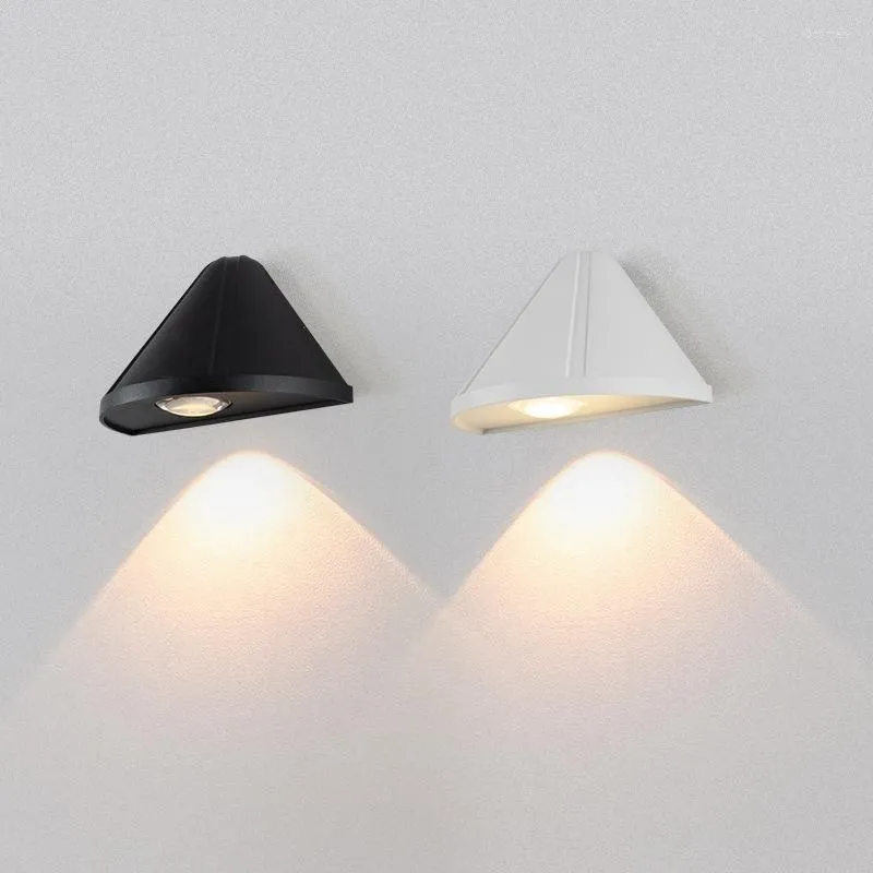 Lampa ścienna nowoczesne minimalistyczne lampy zewnętrzne aluminium aluminium wodoodporne na dziedziniec lekkie białe i czarne oświetlenie wewnętrzne