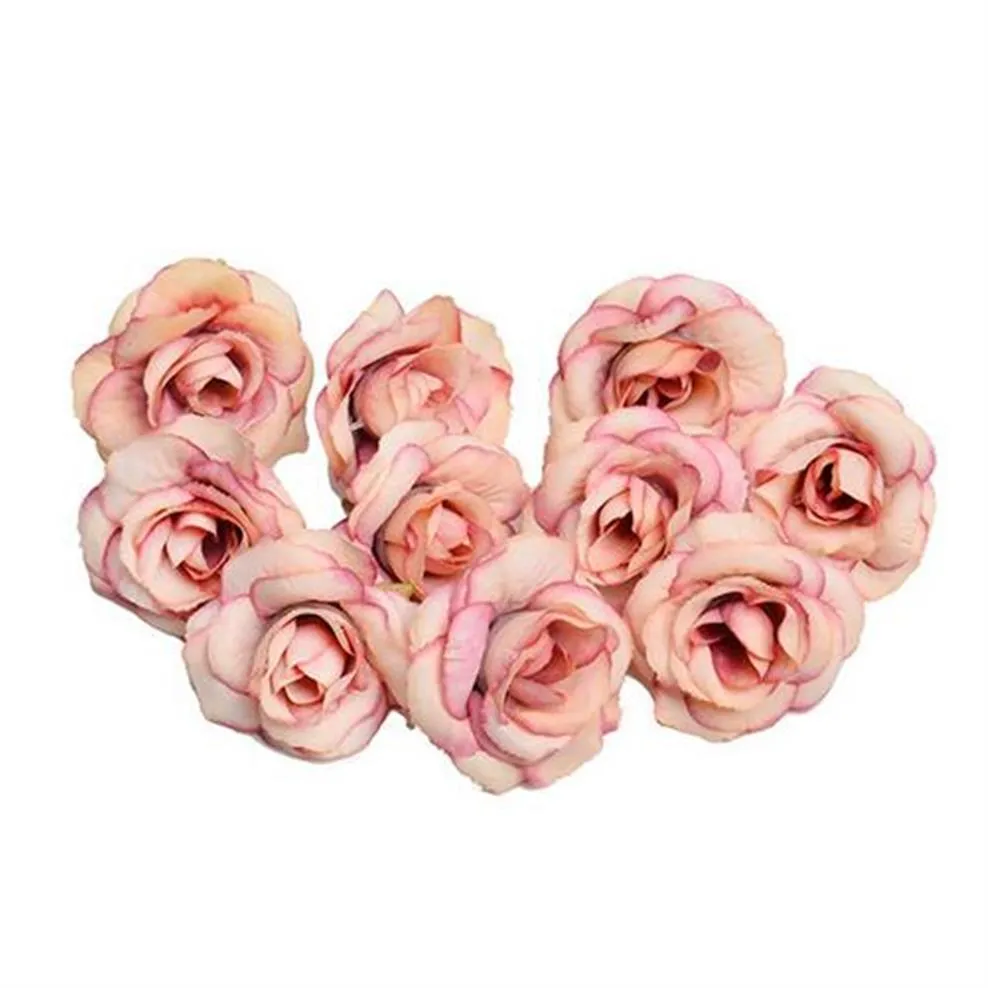 Fleur artificielle 4cm Silk Rose Flower Head Mourifice Party Home Decoration DIY Couronne de courroises Craft Craft GB6432444