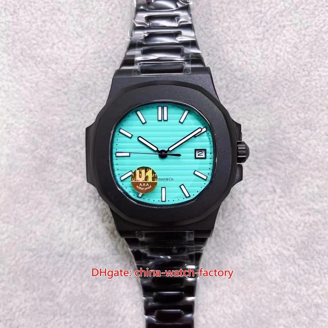 6 Style Mens Watch U1F Maker Najwyższa jakość 40,5 mm 5711 Czarna obudowa PVD Sapphire Glass Watches Transparent Cal.