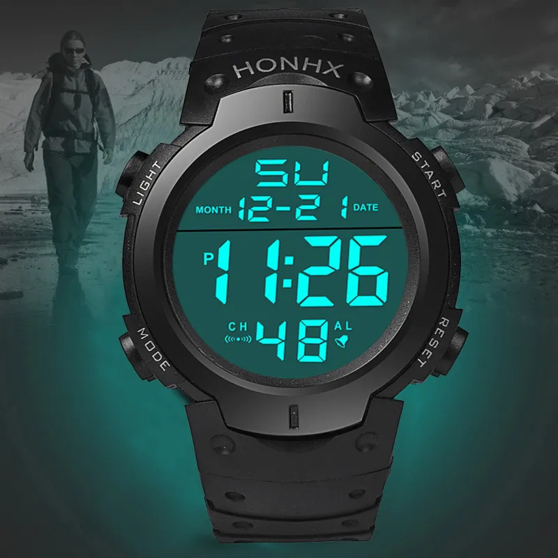 Relojes LED samrt deportivos para Hombre, Reloj Digital para Hombre, Reloj electrónico militar de goma multifuncional para Hombre, Reloj electrónico militar para Hombre