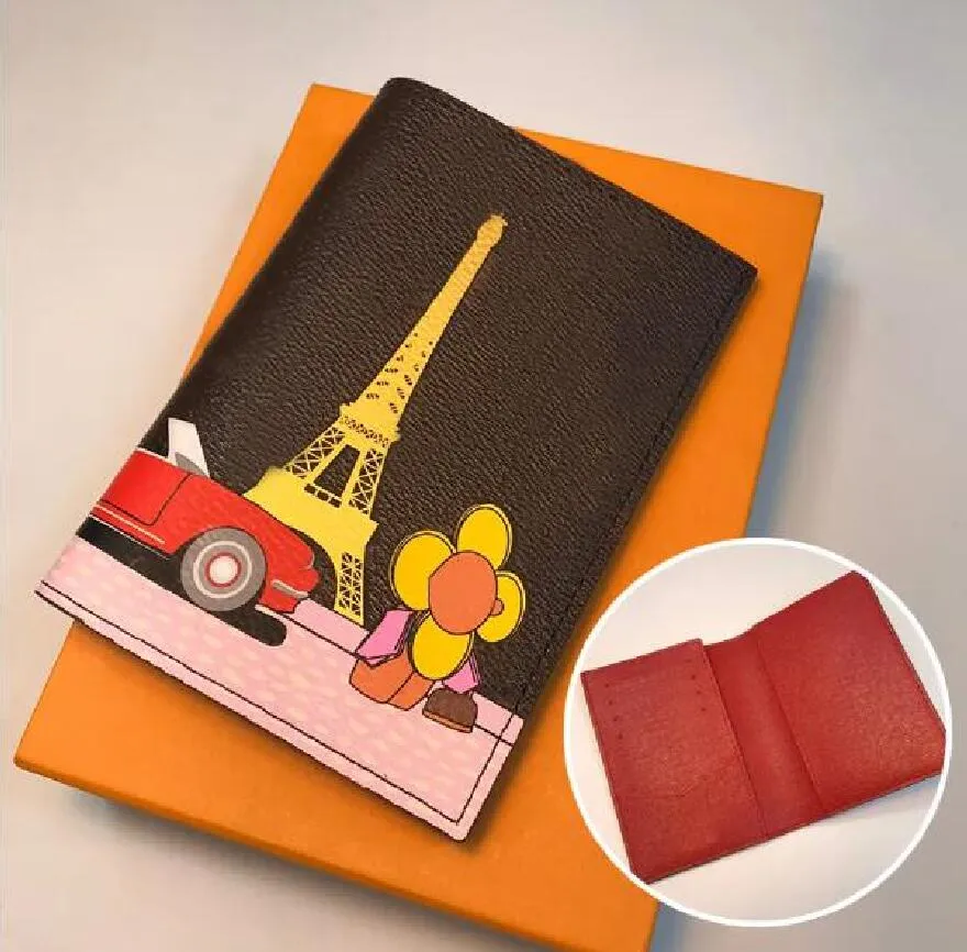 Kart sahibi tasarımcı pasaport bayanlar moda markaları iş koruma vaka modaya uygun kredi erkek cüzdan kahverengi ikonik m63486