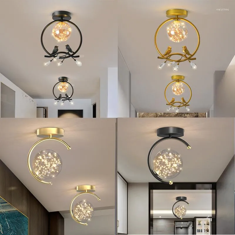 Luzes de teto Lâmpada de alumínio de vidro nórdico Iluminação interna para sala de estar Corredor Quarto Sala de jantar Varanda Interior