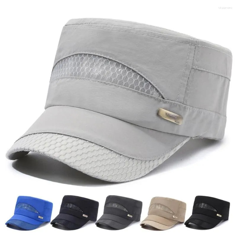 Berets Summer Mens Mesh Army Hat Outdoor быстро сухой бейсбольной шапочки кайтсота -дышащая боевая рыбалка. Рыбалка регулируется