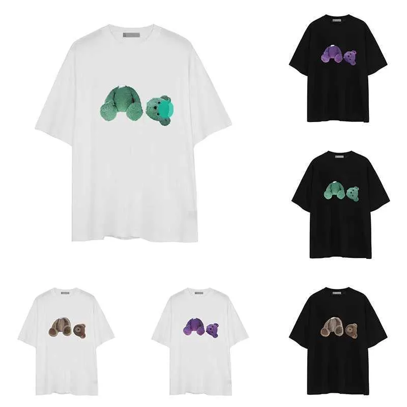 남성 디자이너 셔츠 팜 여성 티셔츠 새로운 곰 손바닥 티 코코넛 프린트 크루 넥 캐주얼 짧은 슬리브 IISI