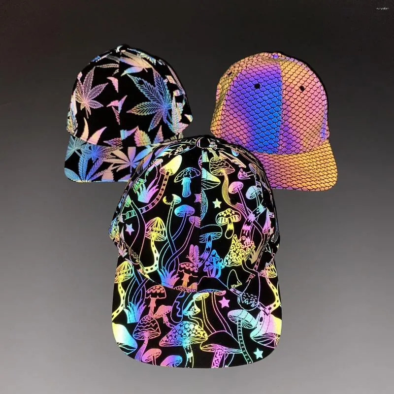 Casquettes de baseball colorées réfléchissantes Techwear hommes femmes casquette de Baseball Hip Hop gothique refléter la lumière chapeau Streetwear Trapstar Gorras Hombre