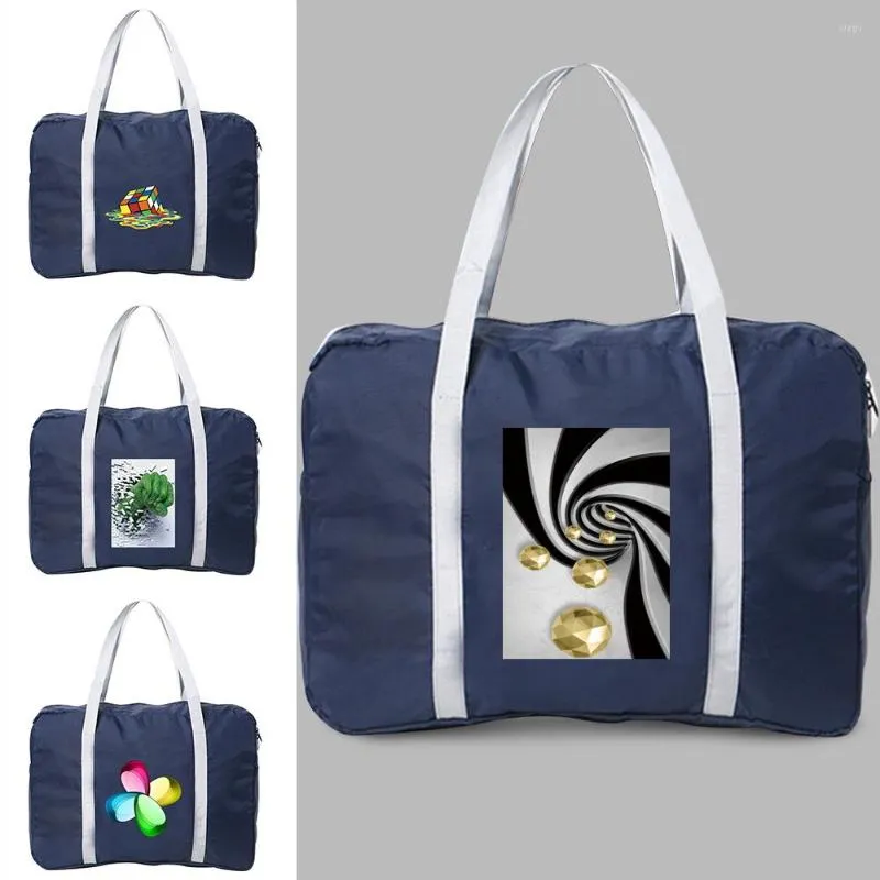 Duffel Bags Large Capacity Folding Travel 3D Print Luggage Tote Handbag Duffle Bag Gym Yoga Storage Shoulder For Women Men
